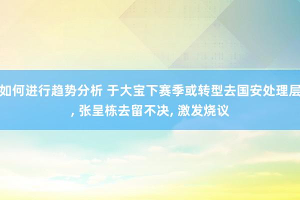 如何进行趋势分析 于大宝下赛季或转型去国安处理层, 张呈栋去留不决, 激发烧议