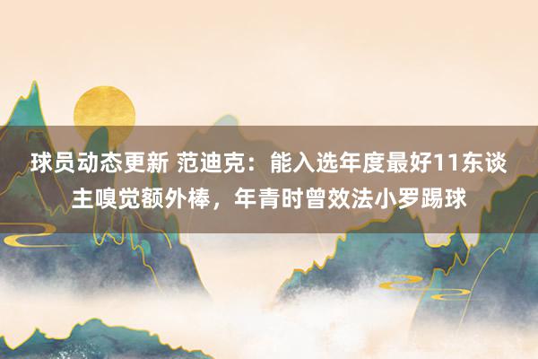 球员动态更新 范迪克：能入选年度最好11东谈主嗅觉额外棒，年青时曾效法小罗踢球