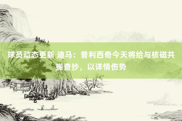 球员动态更新 迪马：普利西奇今天将给与核磁共振查抄，以详情伤势