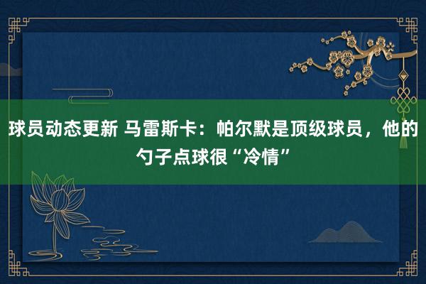 球员动态更新 马雷斯卡：帕尔默是顶级球员，他的勺子点球很“冷情”