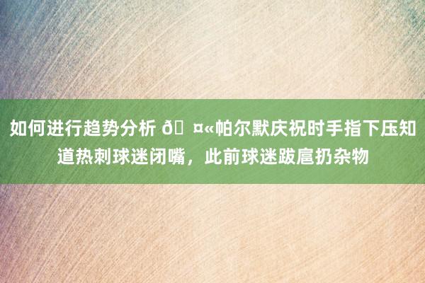 如何进行趋势分析 🤫帕尔默庆祝时手指下压知道热刺球迷闭嘴，此前球迷跋扈扔杂物