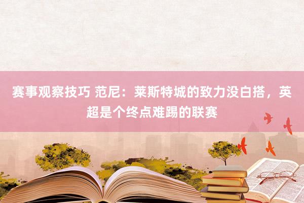 赛事观察技巧 范尼：莱斯特城的致力没白搭，英超是个终点难踢的联赛