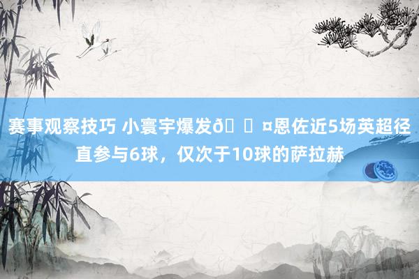 赛事观察技巧 小寰宇爆发😤恩佐近5场英超径直参与6球，仅次于10球的萨拉赫